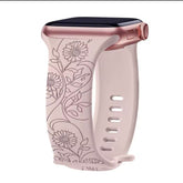 Curea Ceas Apple Watch Silicon Flowers Pink Sand Anca's Store